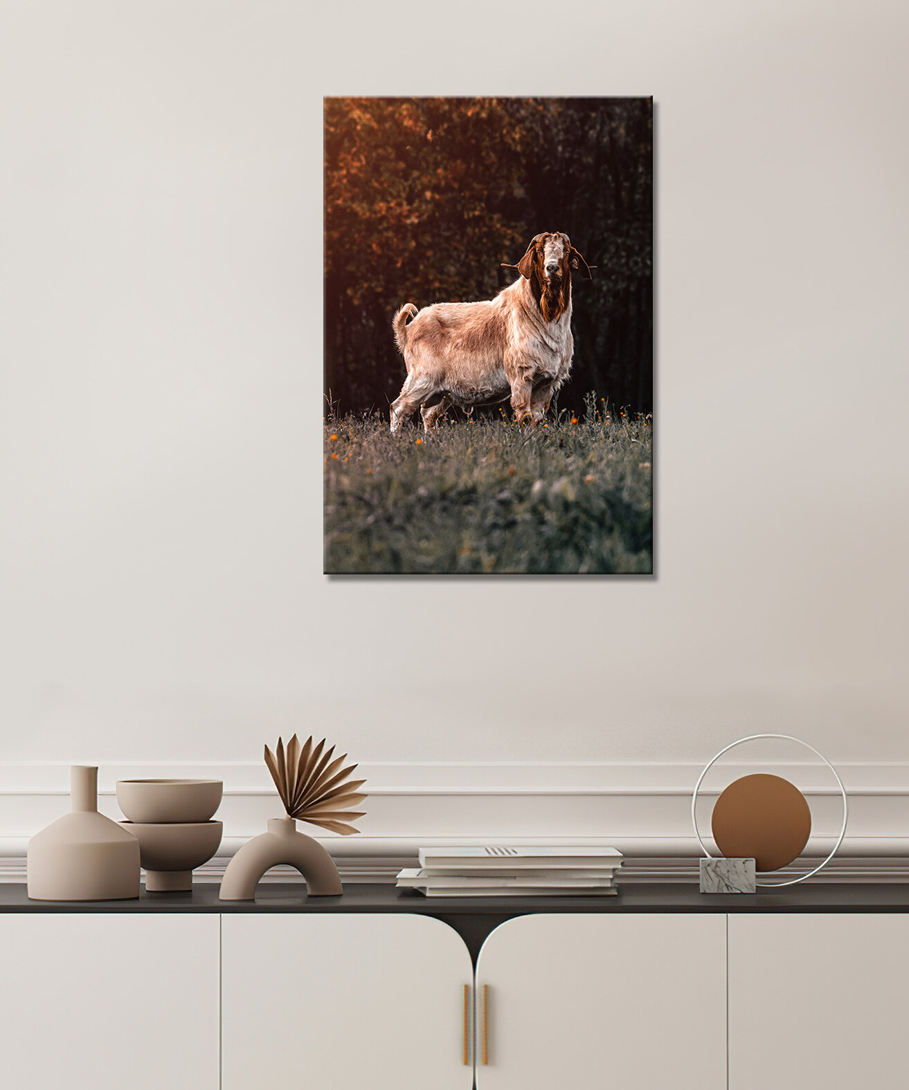 Картина - Коза козел коричневый козел коричневая коза (7) 20х30