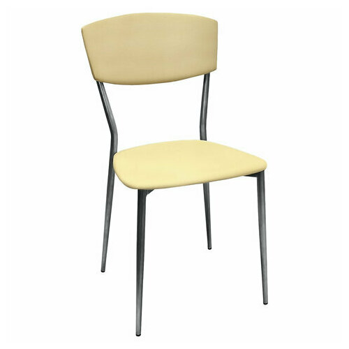 Стул для столовых кафе дома РС23 серебристый каркас экокожа бежевая 5622₽