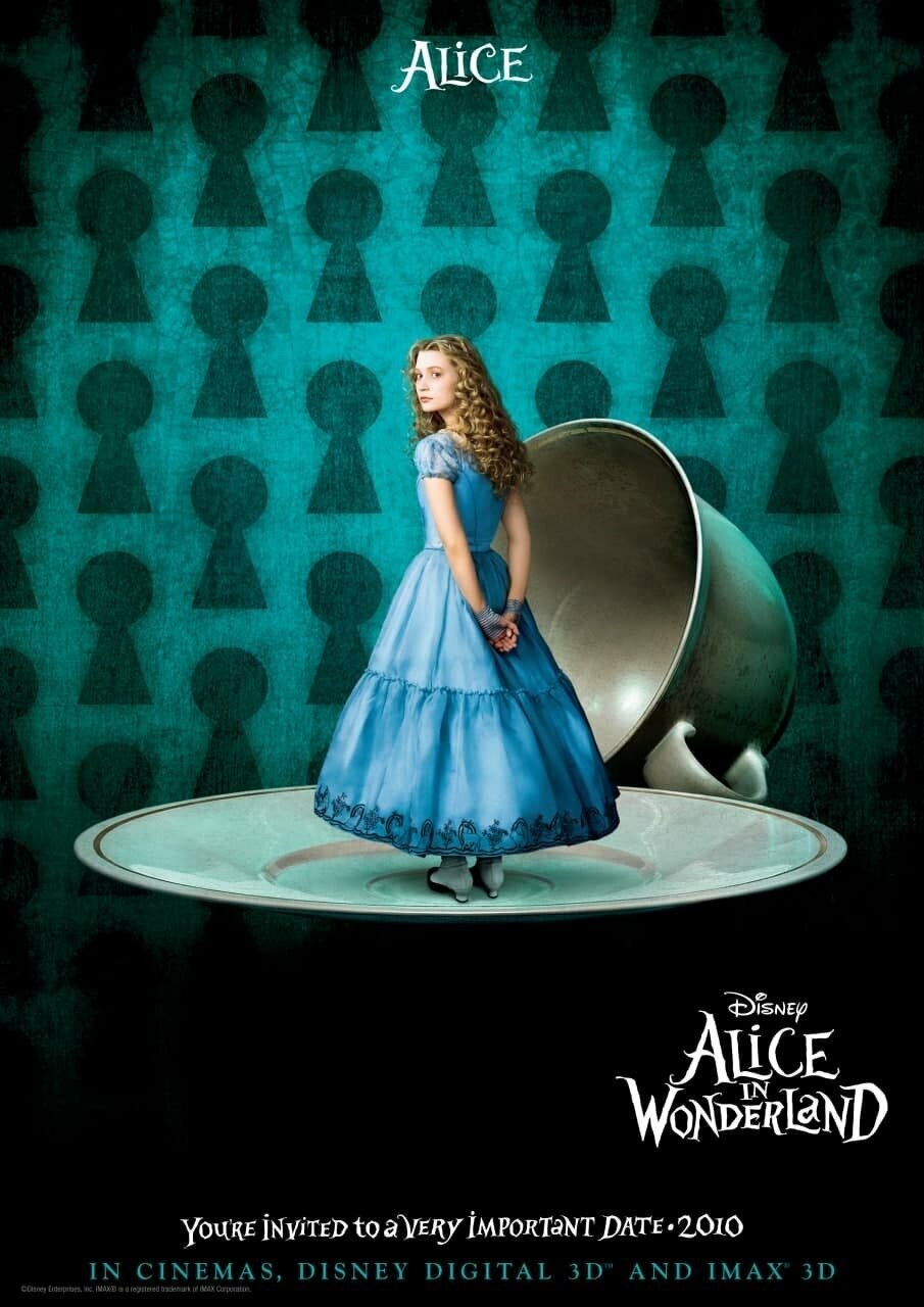 Плакат, постер на бумаге Алиса в Стране чудес (Alice in Wonderland, 2010г ). Размер 21 х 30 см