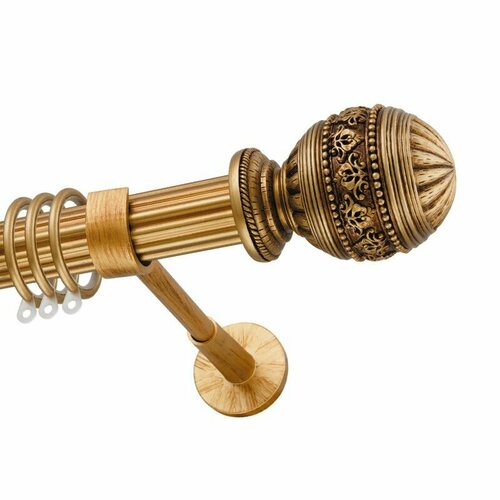 Карниз металлический однорядный DDA Selebrity Роял диаметр 33мм, золото антик, 160 см