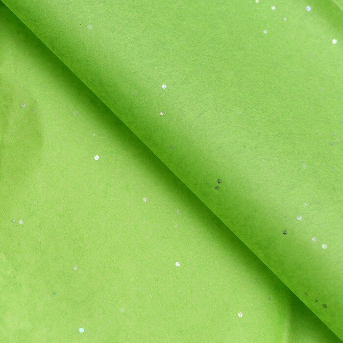 Бумага упаковочная тишью, Конфетти, зелeное яблоко, 50 х 66 см 10 шт