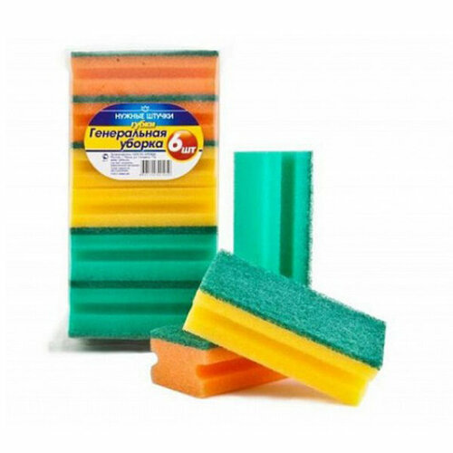 Губка для посуды 6шт 