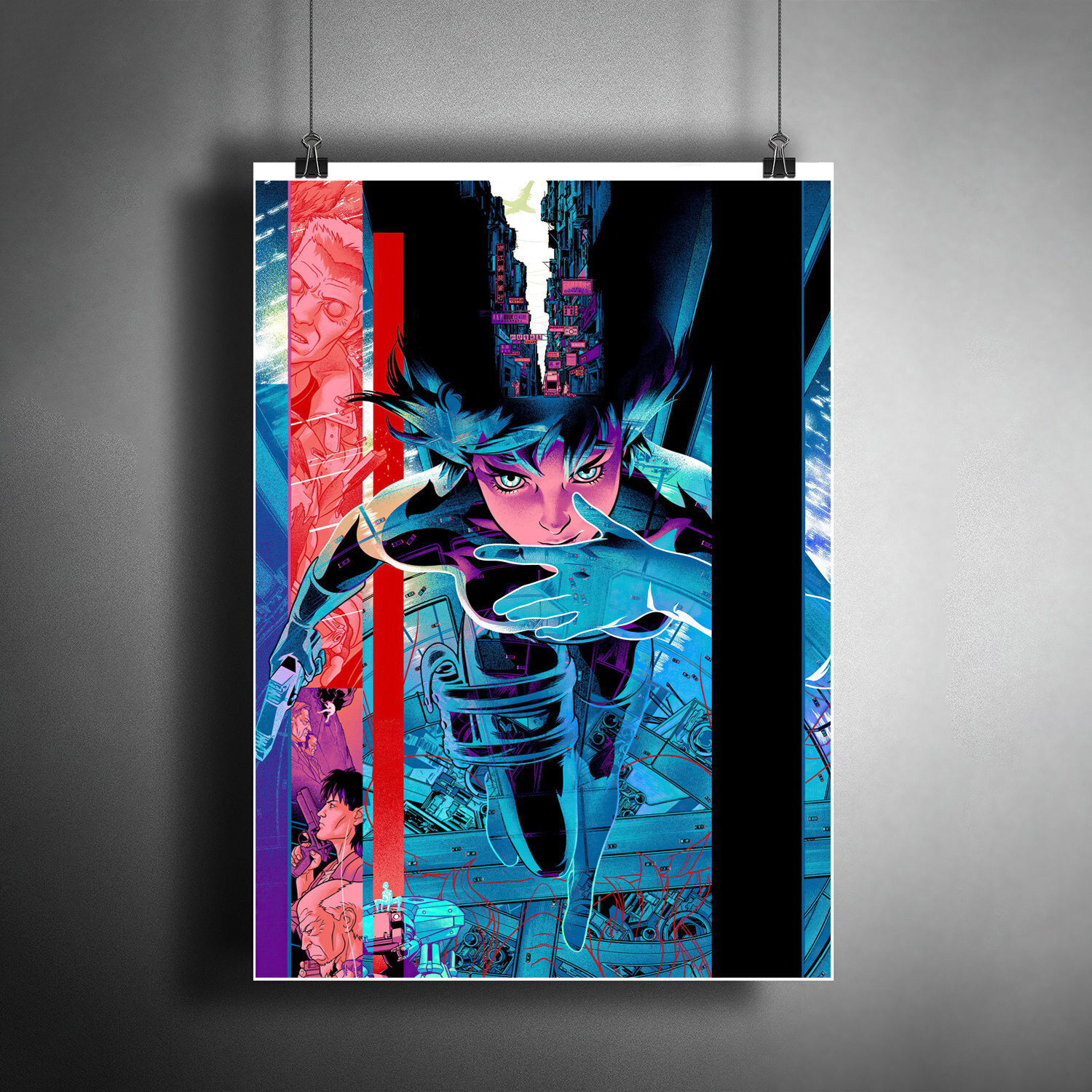 Постер плакат для интерьера "Аниме: Призрак в доспехах. Ghost in the Shell" / A3 (297 x 420 мм)