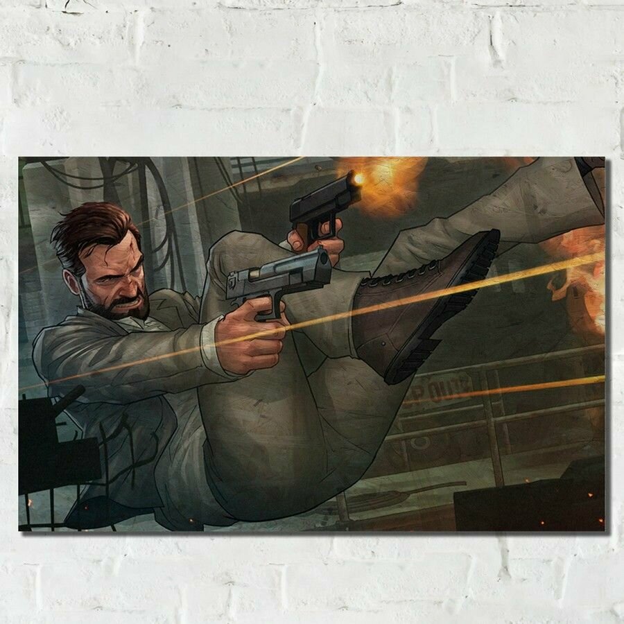 Картина интерьерная на рельефной доске, рисунок ОСП игра Max Payne 3 - 11796