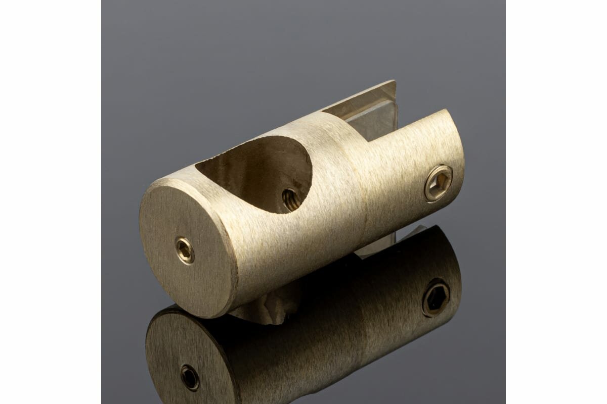 SERVICE PLUS Держатель стекла сквозной ф19, брашированное золото, латунь D02-507BGM/brass