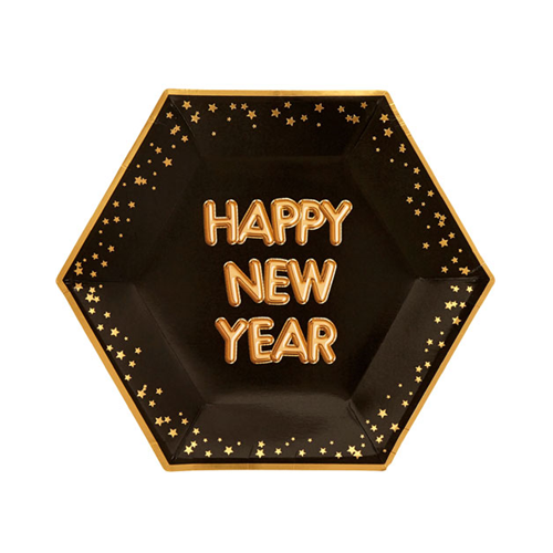 Тарелка Гламур Black&Gold HNY 27см 8шт/N