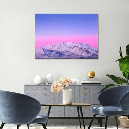 Картина/Картина на холсте для интерьера/Картина на стену/Картина для кухни/ - Горы розовое небо (2) 20х30