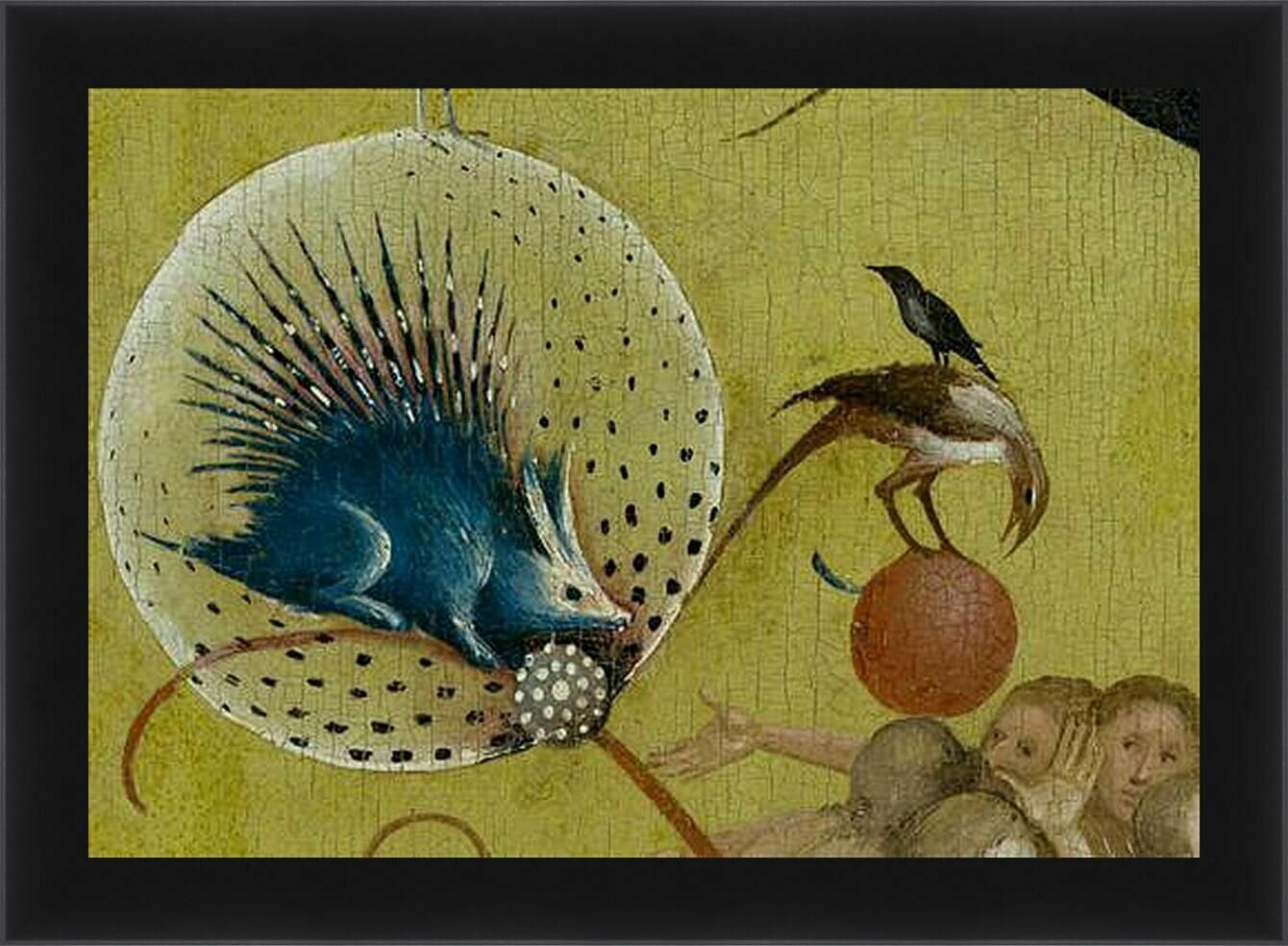 Плакат, постер на бумаге The Garden of Earthly Delights, central panel porcupine. Иероним Босх. Размер 21 на 30 см