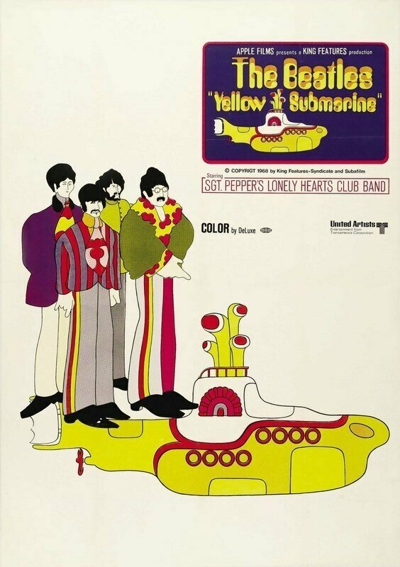Плакат постер на бумаге The Beatles: Желтая подводная лодка (Yellow Submarine) Джордж Даннинг. Размер 21 х 30 см