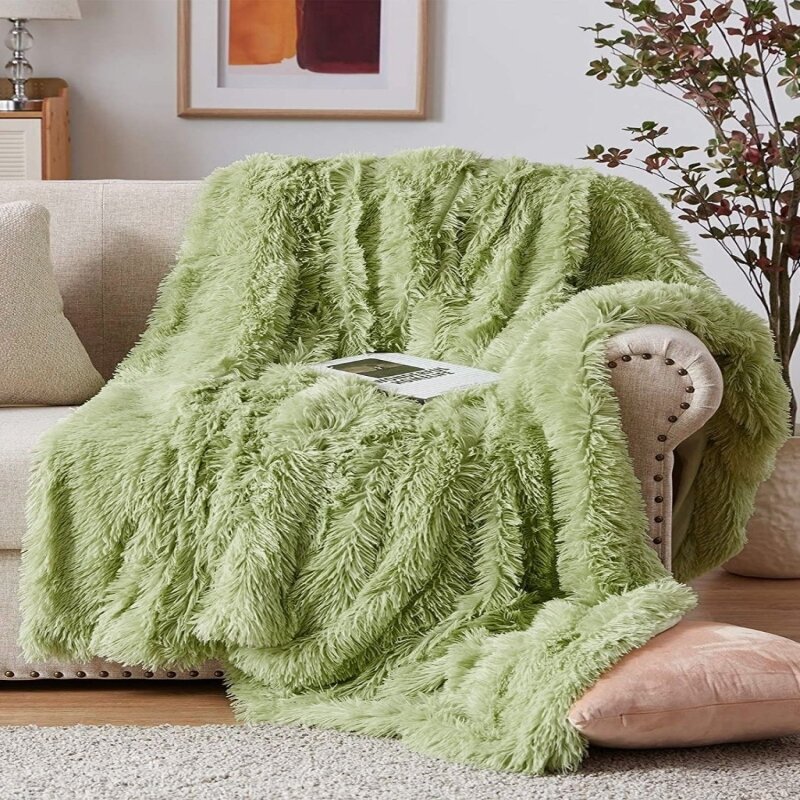 фото Плед Искусственный мех "Шиншилла", меховой плед, плед травка, плед пушистый, плед 220*240. плед с длинным ворсом