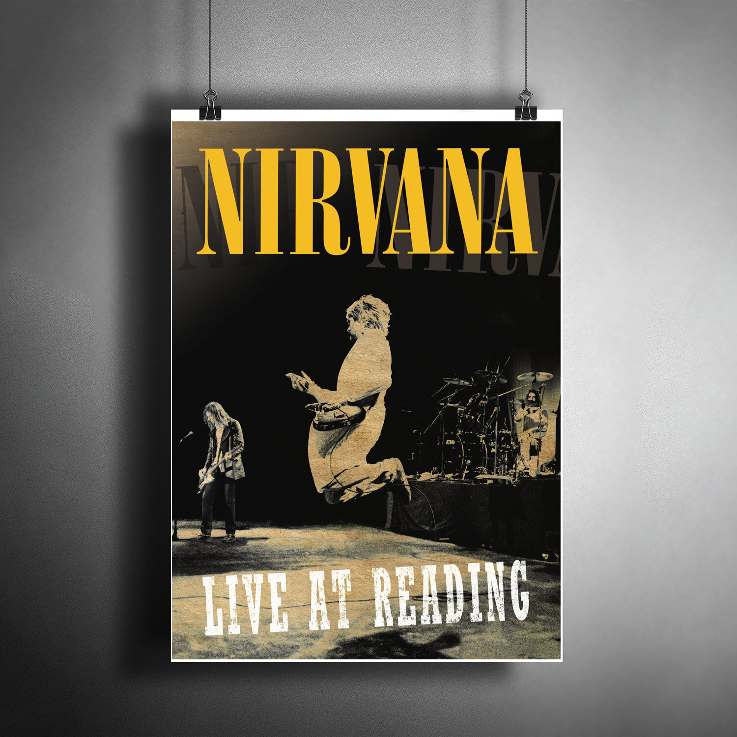 Постер плакат для интерьера "Рок-группа Нирвана, лидер группы Курт Кобейн. Nirvana"/ A3 (297 x 420 мм)