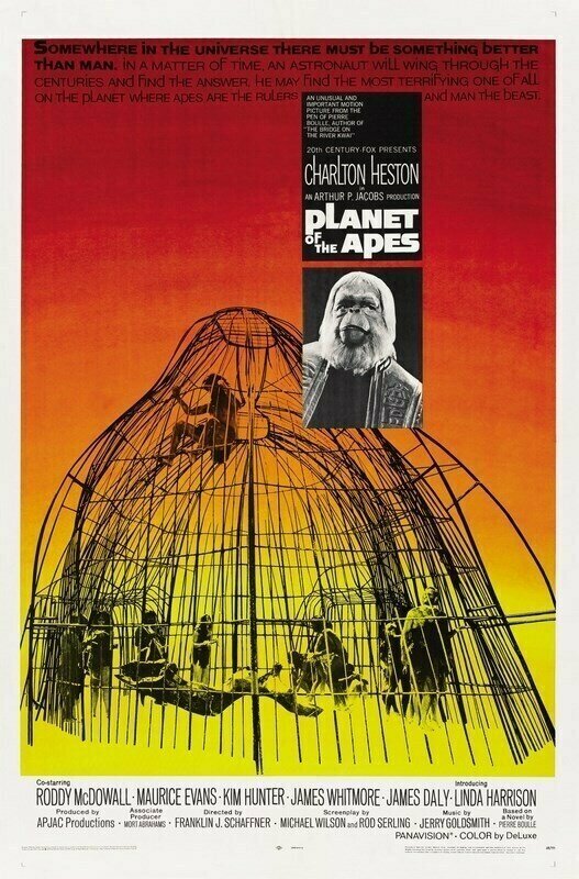 Плакат постер на бумаге Планета обезьян (Planet of the Apes) Франклин Дж. Шаффнер. Размер 42 х 60 см