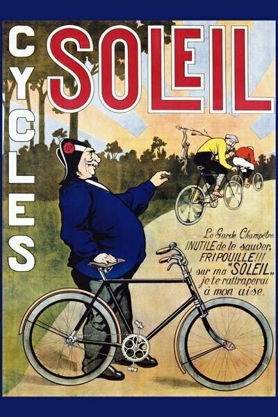 Плакат, постер на бумаге иностранный Cycles. Soleil. Размер 30 х 42 см