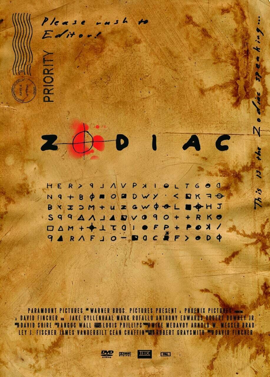 Плакат, постер на бумаге Зодиак (Zodiac, 2007г). Размер 21 х 30 см