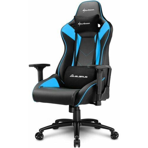Кресло игровое SHARKOON Elbrus 3, черный/синий/синий (518752)