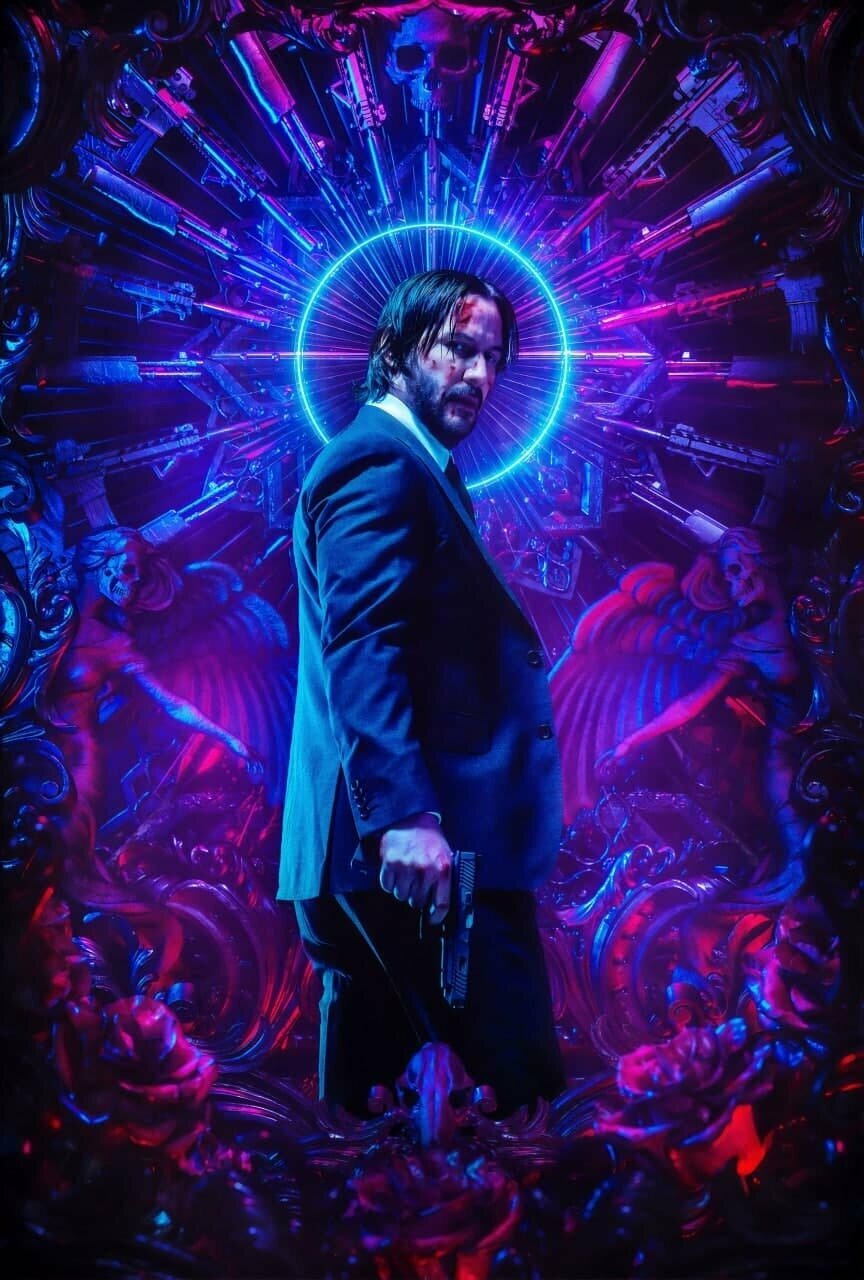 Плакат, постер на бумаге Джон Уик 3 (John Wick: Chapter 3-Parabellum, 2019г). Размер 21 х 30 см