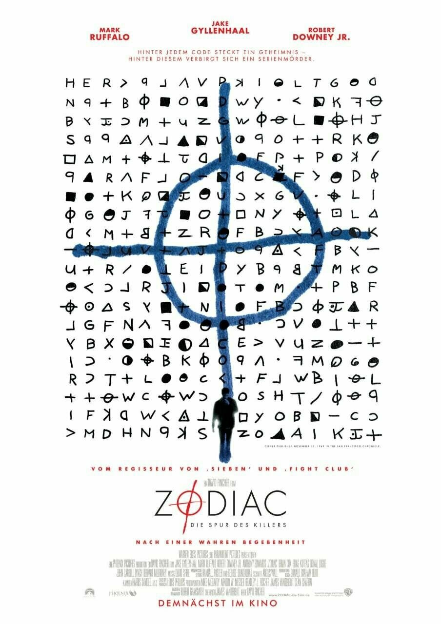 Плакат, постер на бумаге Зодиак (Zodiac, 2007г). Размер 21 на 30 см