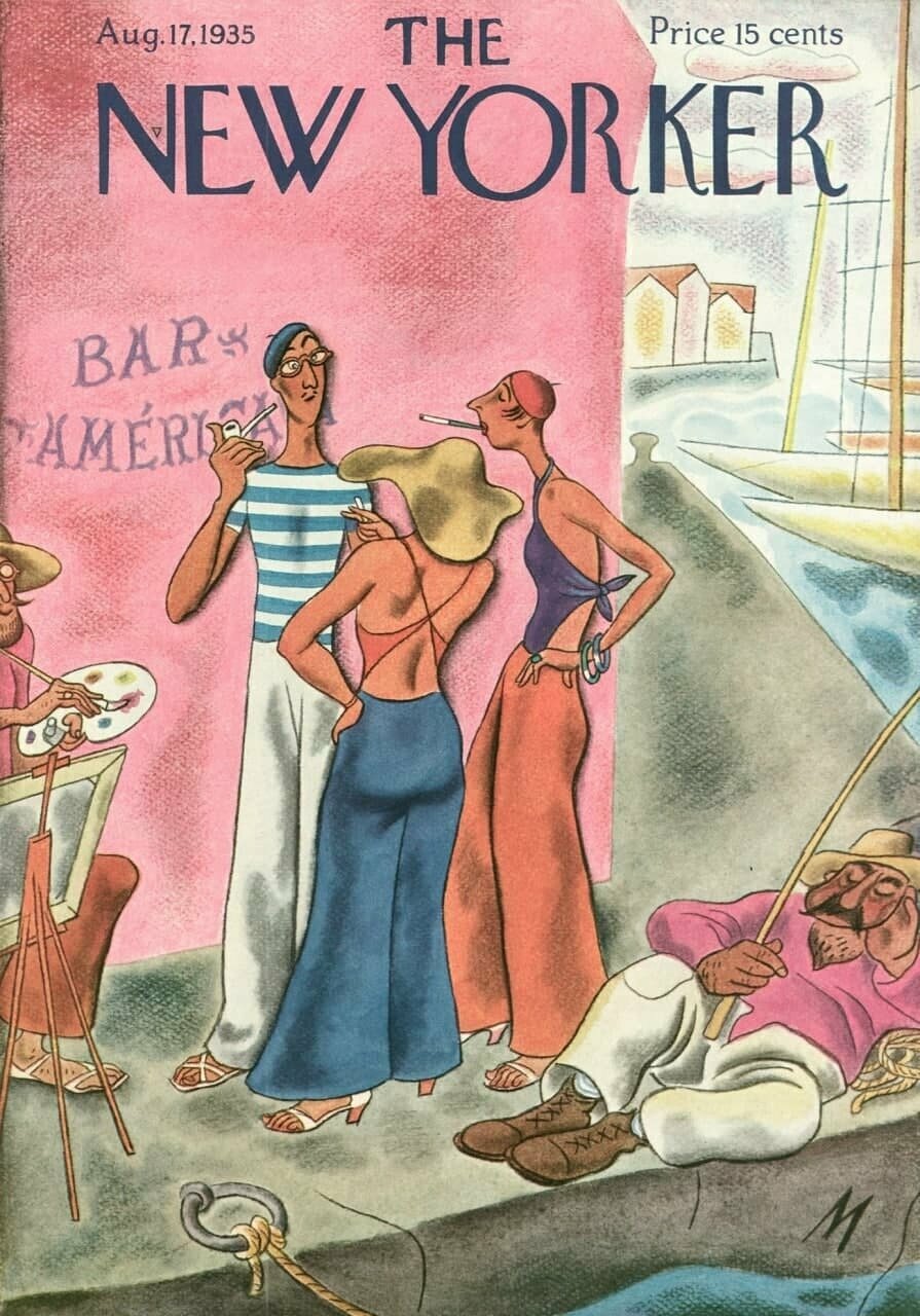 Плакат, постер The New Yorker (Aug. 17, 1935), обложка журнала на бумаге, размер 21х30см