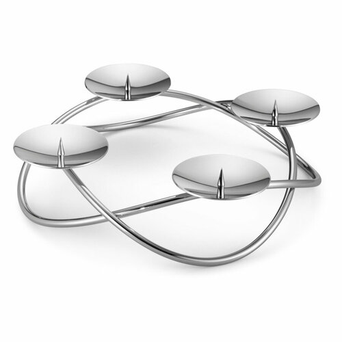 Подсвечник Georg Jensen Сезон 28 см, h7,7 см, на 4 свечи, сталь нержавеющая