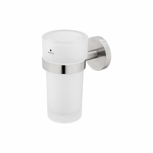 Стакан подвесной, фабрика Nimco, коллекция Unix, материал латунь, цвет сатинированная сталь, стекло сатиновое