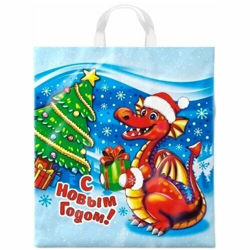 Пакет ПЭ с петлевой ручкой 38х426 40 Интерпак НГ ПНД Зубастик Россия 140₽