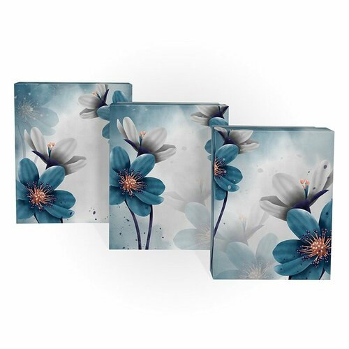 Коробка подарочная Прямоугольная гармония, цветы, 23x19x13см