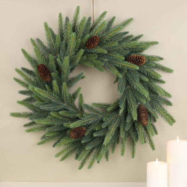 фото Christmas Deluxe Венок Королевский 45 см с шишками, литая 100% 70010