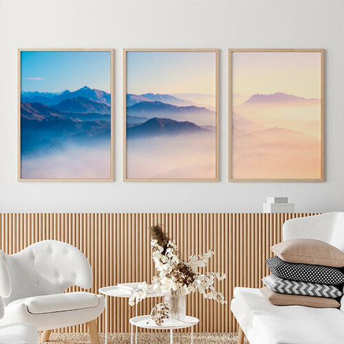Постеры для интерьера Mountains, набор 3 шт.