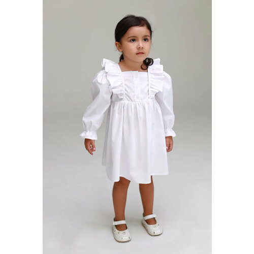 Платье EMELLA, размер 104, экрю, белый платье андерсен нарядное для девочки шантильи белое 140
