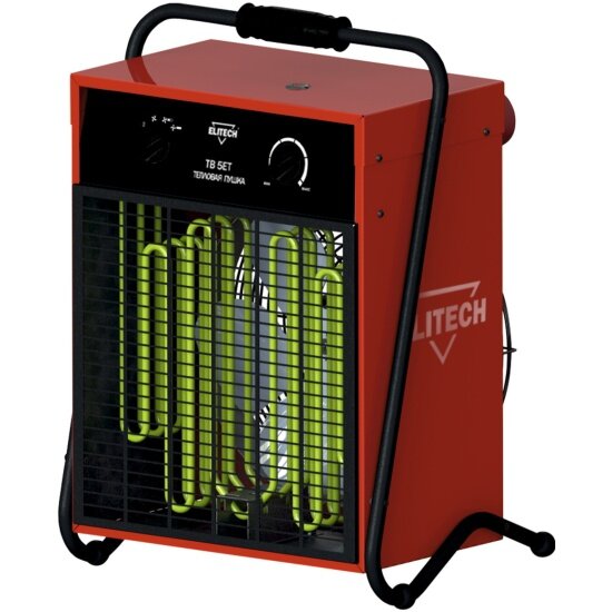 Тепловая электрическая пушка Elitech ТВ 15ЕТ 380В7500-12000Вт поток-1700м3\ч термостат силовая вилка+розетка