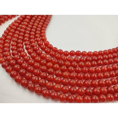 Натуральный камень сердолик бусины по 8 ММ около 48 штук 672₽