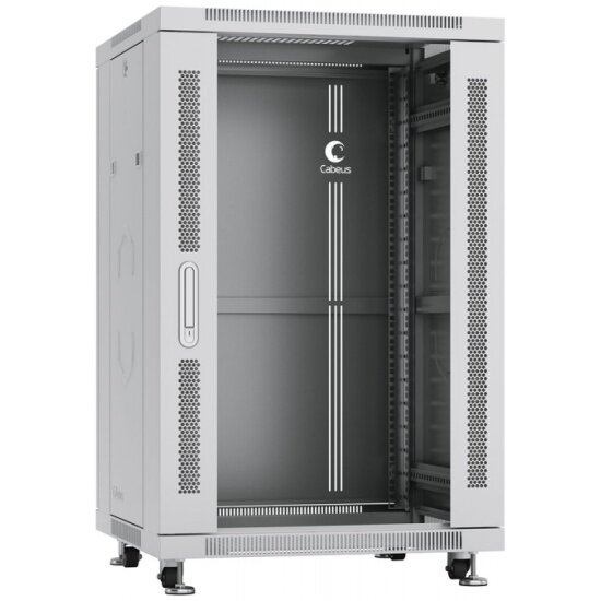Шкаф серверный Cabeus SH-05C-18U60/60 18U 600мм дверь стекло, серый