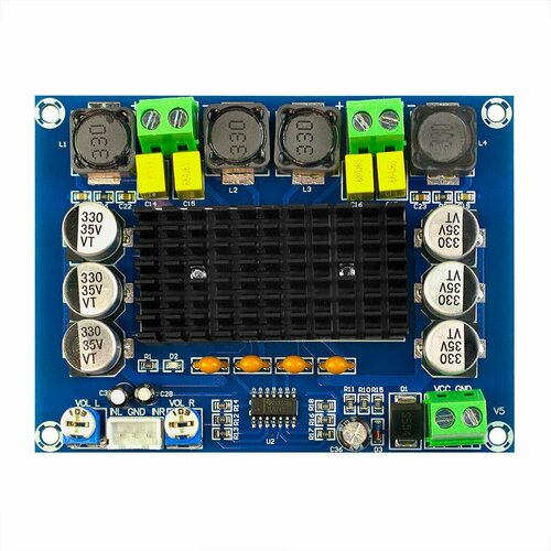 Аудио стереоусилитель TPA3116D2 (XH-M543) xh m543 high power digital power amplifier board tpa3116d2 audio amplifier module class d dual channel 2 120w