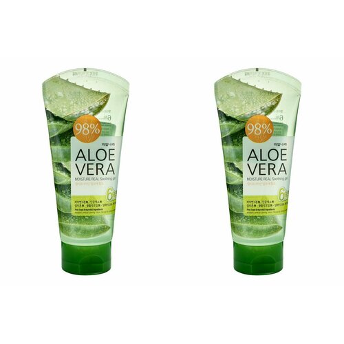 Welcos Kwailnara Гель для тела увлажняющий успокаивающий Aloe vera Moisture Real Soothing Gel, 150 мл, 2 шт