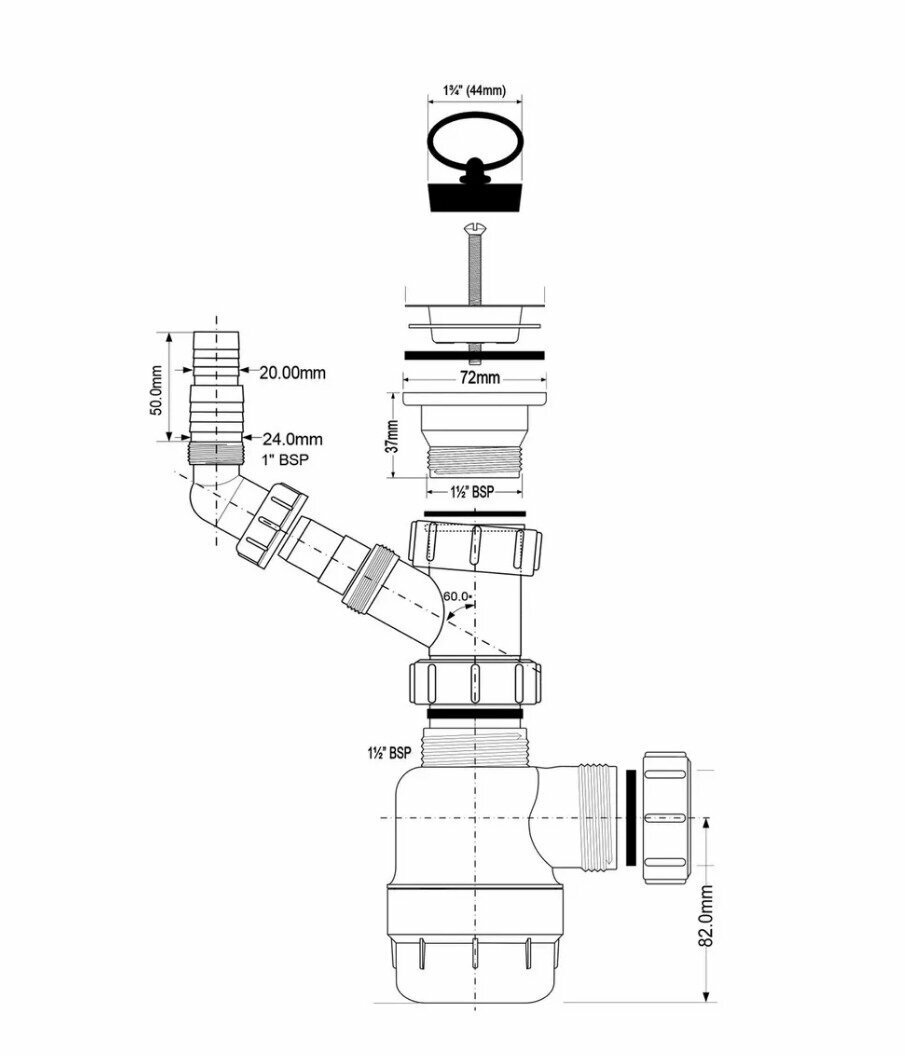 Сифон для кухонной мойки McAlpine - фото №9