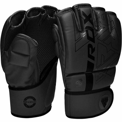 Перчатки тренировочные RDX Grappling F6 XL, черный матовый перчатки тренировочные rdx grappling f6 xl черный белый матовый