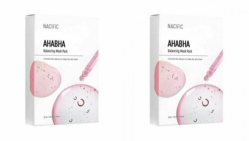 NACIFIC Тканевая маска для лица AHA-BHA Balansing Mask Pack с кислотами, 30 мл, 2 шт.