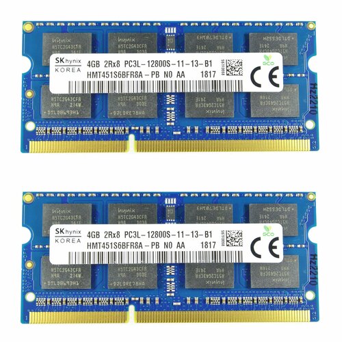 Оперативная память для ноутбука Hynix 4GB DDR3 1600MHz PC3L-12800S SO-DIMM ramaxel rams ddr3 4gb 1600mhz память для ноутбука ddr3 4gb 1rx8 pc3l 12800s 11 sodimm 1 35 v