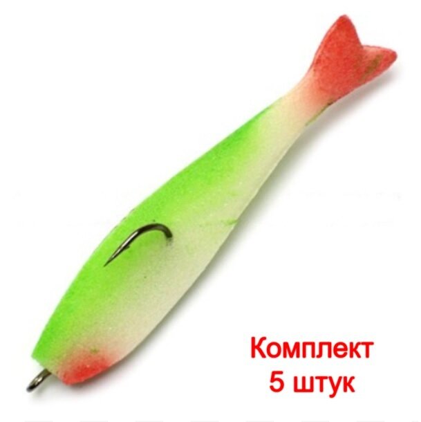 Рыбка поролоновая Bor Plus 5,5 см оснащенная двойником №3 (5шт)