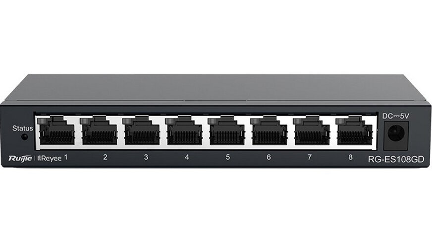 Reyee 8-Port Gigabit unmanaged Switch 8 Gigabit RJ45 Ports  Steel Case