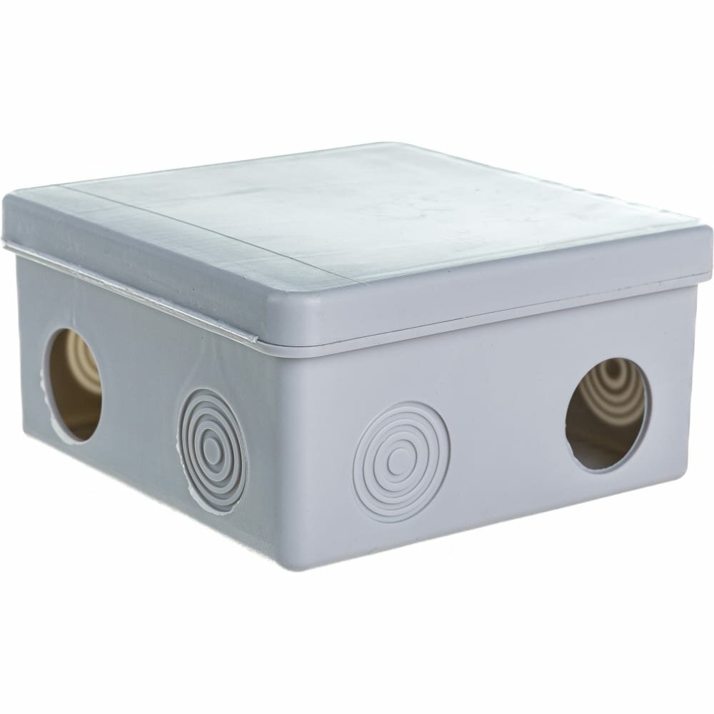 фото Распаечная коробка урал ПАК открытой проводки 100х100х50мм с гермовводами, 8 входов, индивидуальный штрих-код, IP54 КО-53017100-060-i