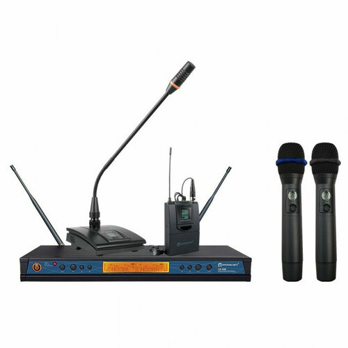 радиосистема на два микрофона relacart er 5900mh Relacart ER-5900 2-х канальный приемник ER-5900 + два безпроводных микрофона гусиная шея