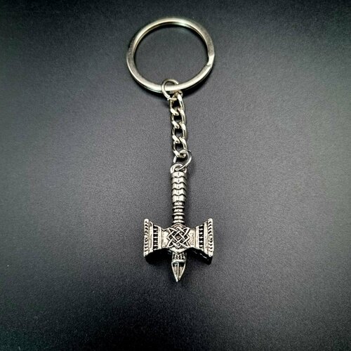 Славянский оберег, брелок, гладкая фактура, BMW, Серебристый, Черный