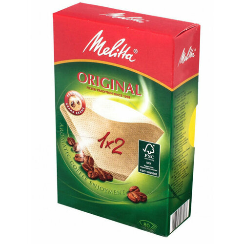 Фильтры бумажные Melitta для заваривания кофе 1х2, 80 шт.