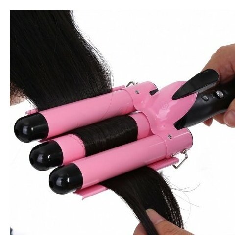 Стайлер для завивки волос с эффектом волна плойка тройные щипцы профессиональный уход за волосами в домашних условиях 78900₽