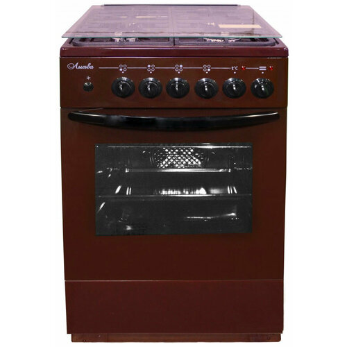 Комбинированная плита Лысьва ЭГ 404 МС-2у коричневая со стеклянной крышкой чугунная решетка 2810900₽