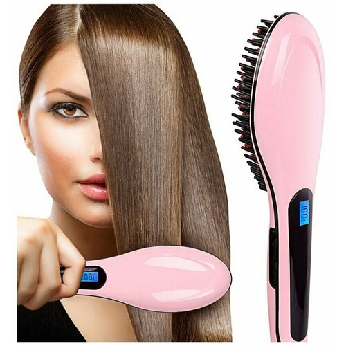 Выпрямитель для волос/электрическая расческа-выпрямитель/розовый hair straightener four gear temperature adjustment ceramic tourmaline flat iron women hair straightener widen panel hair curler