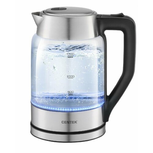 Чайник Centek CT-0033 стекло 17л 2200Вт Внутр LED подсветка Быстрое кипячение двойная защита 289700₽