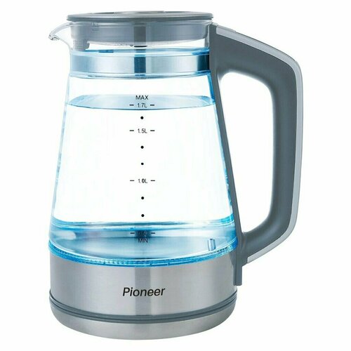 Чайник электрический Pioneer KE815G графит 17 л 2200 Вт скрытый нагревательный элемент стекло 1073400₽