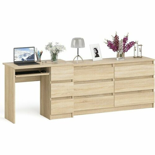 Комплект СВК Мори Стол компьютерный МС-6 правый Комод МК13806 цвет дуб сонома 20042₽